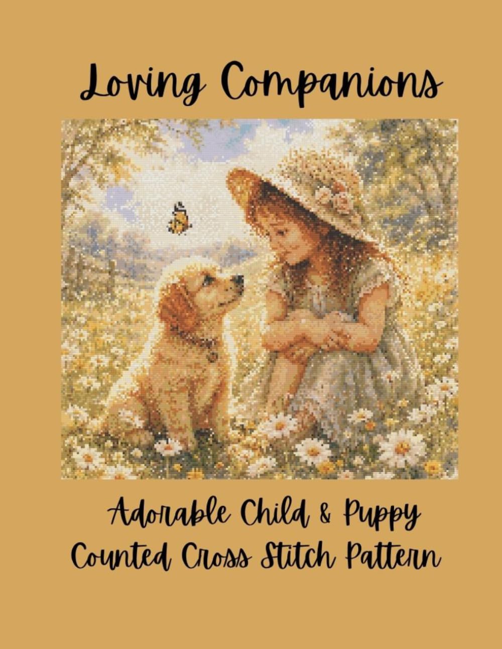 Loving Companions: Adorable Child & Puppy Counted Cross Stitch Pattern
