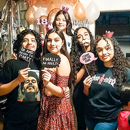 18 Birthday Decorations For Girls, 18 Year Old Girl Birthday Gifts, 18 Balloon Numbers, 18Th Birthday Sash, 18Th Birthday Cake Topper, Foil Backdrop, Curtain, Photo Props 74 Piece By Paris Products #TOP6