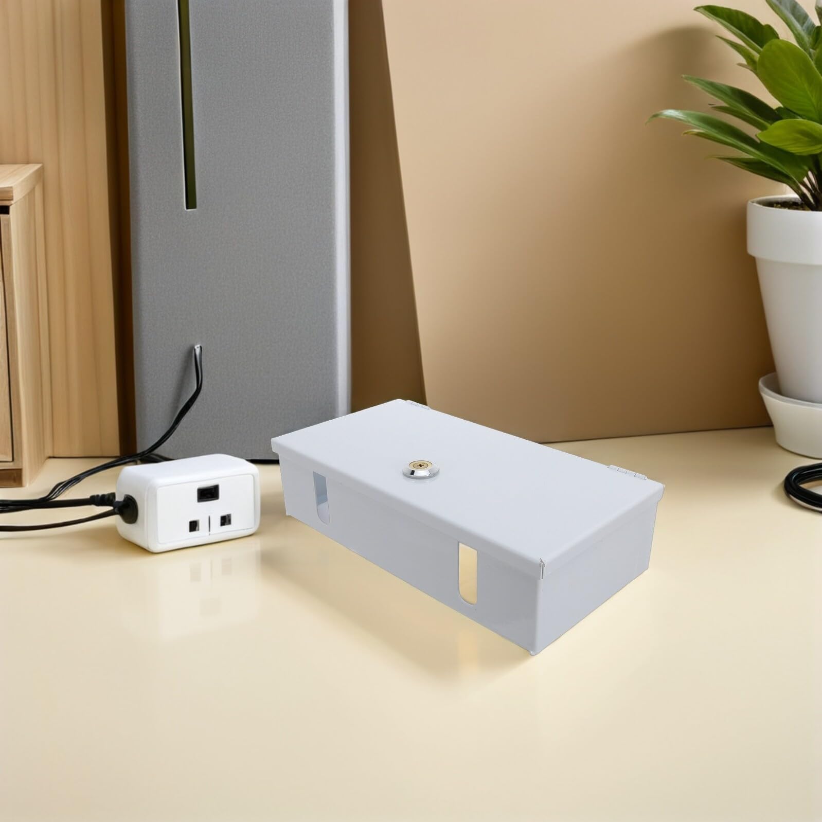 Cubierta de Interruptor Eléctrico Tipo 86 Cerradura Caja de Protección Antirobo de Hierro 60 MM de Alto y Resistente Intemperie para Enchufes Exteriores en Hogar y