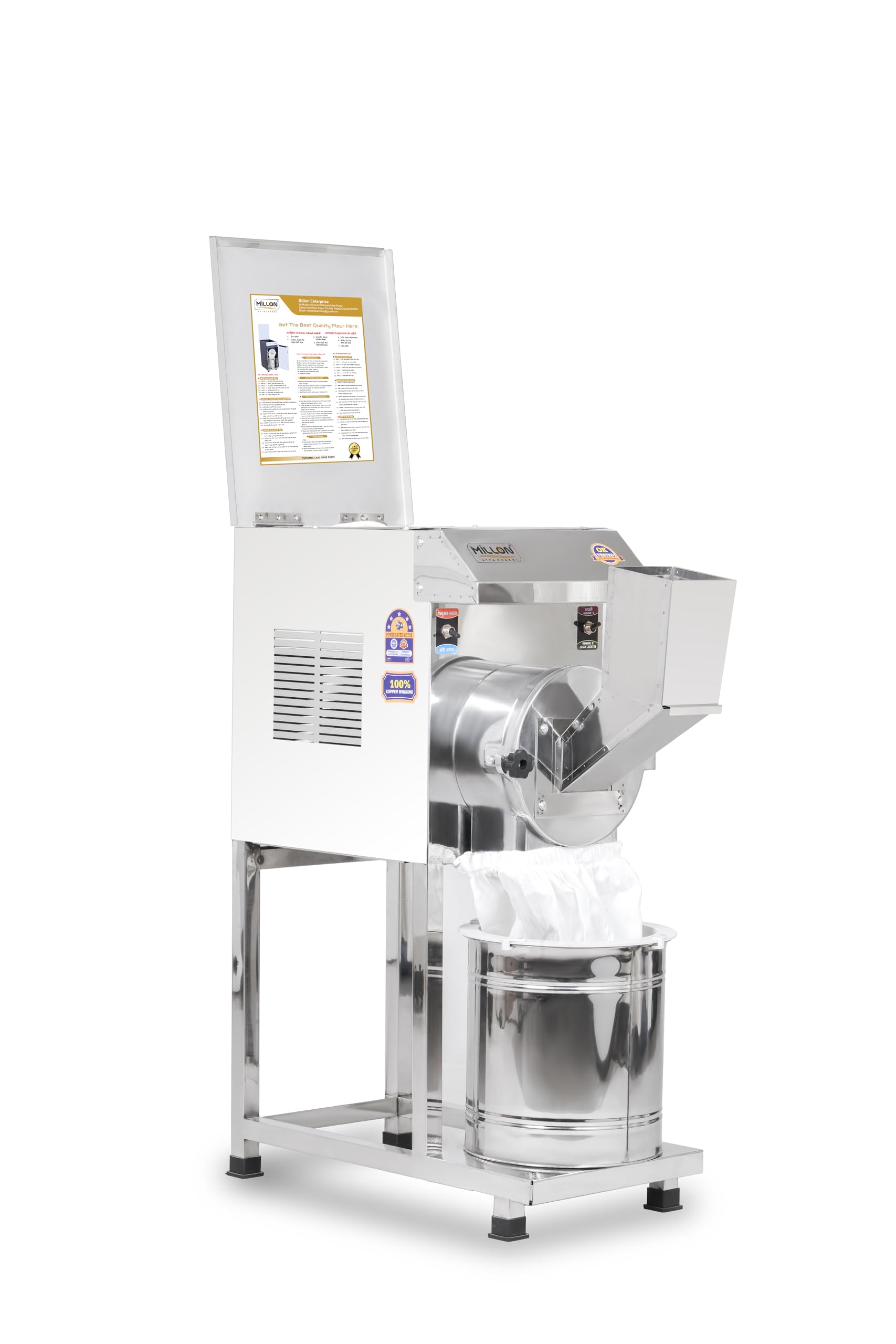 Fully Automatic Domestic Pulveriser, Atta Chakki, Gharghanti 1 HP SS PULVERISER Flourmill-image-34