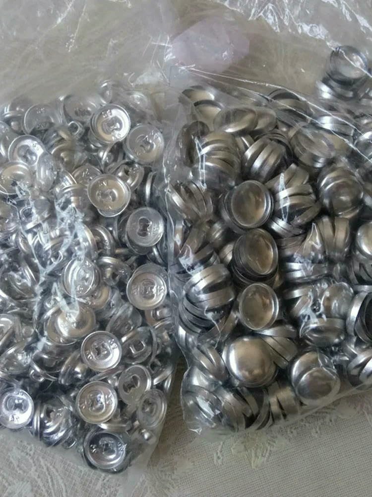 500 pezzi 16L 0,9 cm 18L 20L 24L 30L 32L 36L 40L Bottoni in tessuto fai da te fatti a mano a forma di pane Bottoni rotondi rivestiti in tessuto Bottoni in metallo con retro-44L