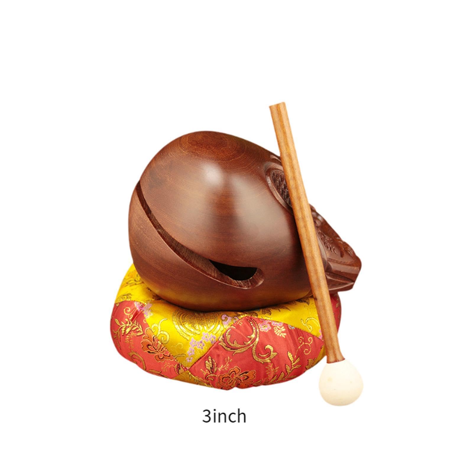 Garende Wood Fish Drum Wooden Fish Temple Block Percussion Instrument Wooden Fish Balsam for Counter, 3inch