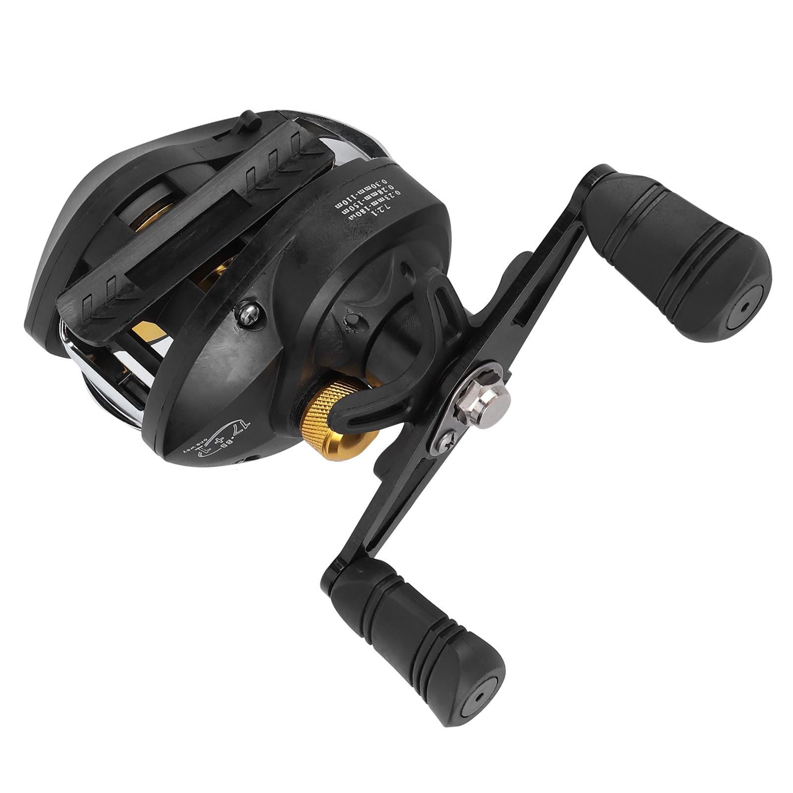 Baitcasting-Rolle, effizientes Baitcasting-Rad, 8 kg Bremskraft, Drehsteuerung, einstellbar für Angelmaschine(Linke Hand)