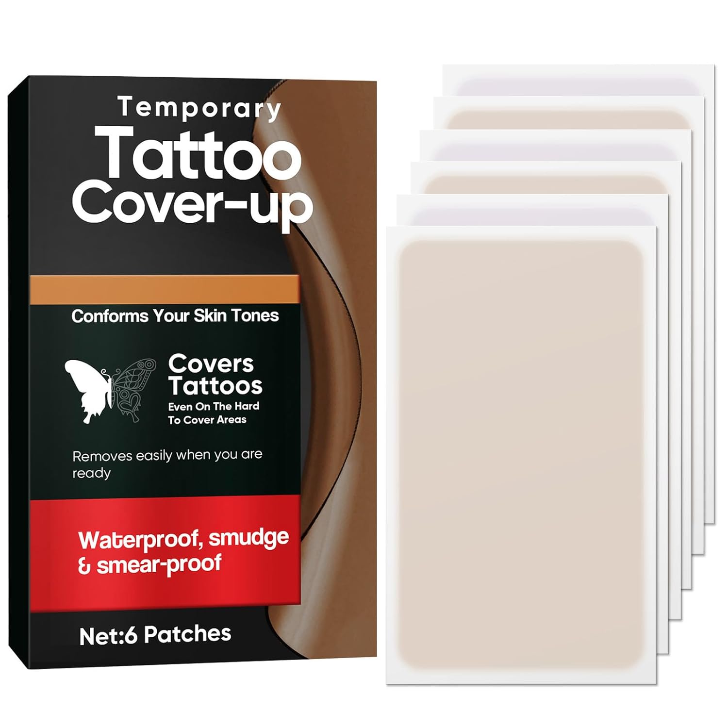 Tattoo Cover Up, Invisible Tattoo Concealer Tape, Professional Skin Concealer Patch for Cover Scar, Tattoo, Dark Spots, Vitiligo, Birthmarks Tattoo Cover Up, Invisible Tattoo Concealer Tape, Professional Skin Concealer Patch for Cover Scar, Tattoo, Dark Spots, Vitiligo, Birthmarks