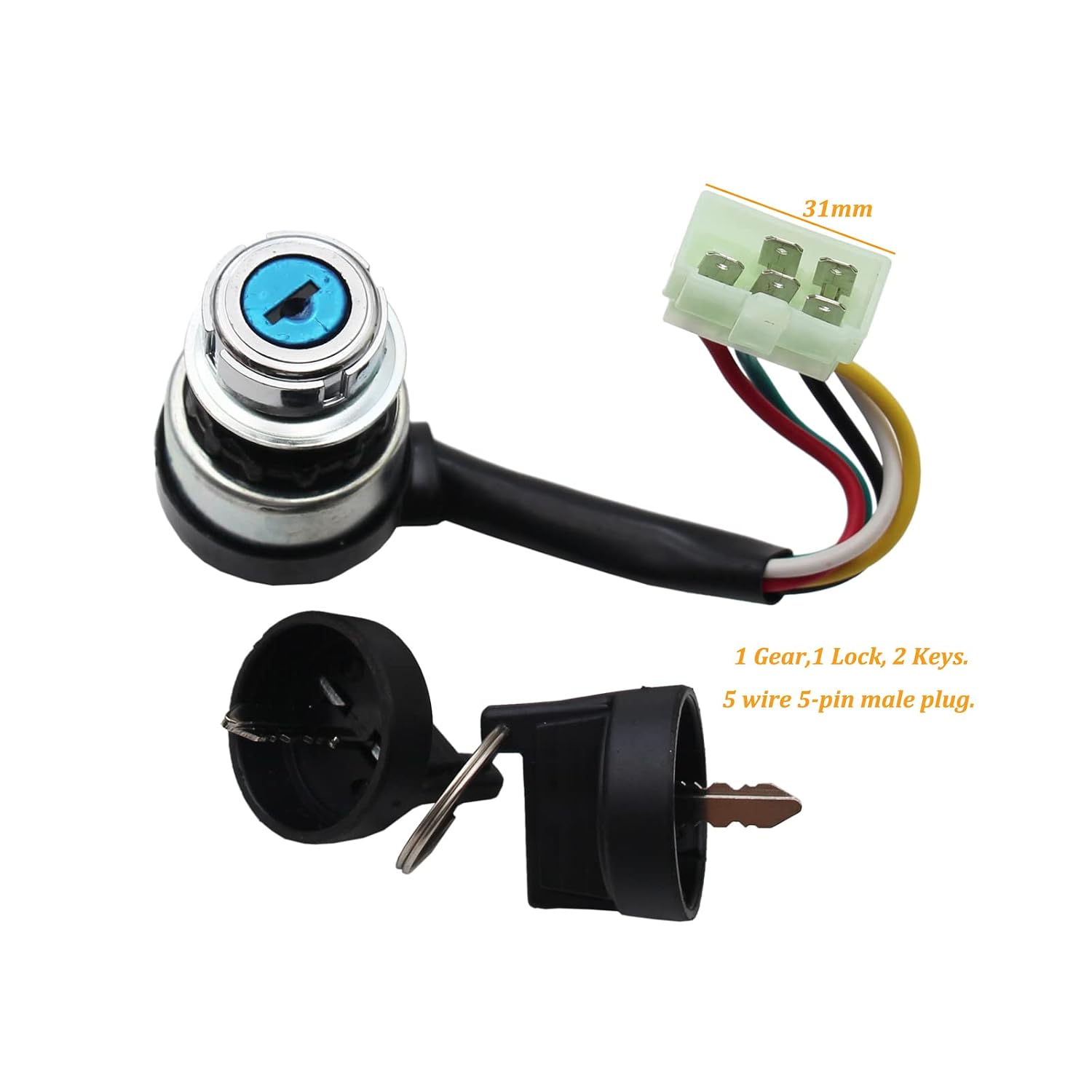 5 Pin Wire Go Kart Ignition Key Switch for UTV ATV TaoTao SUNL 50cc 70cc 90cc 110cc 125cc 150cc 200cc 250cc
