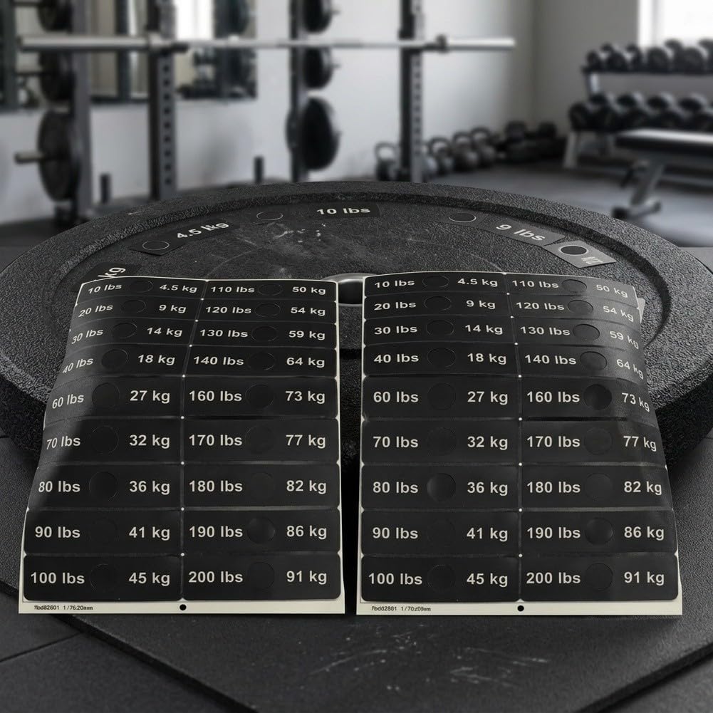 Etiquetas Peso Gimnasio 4.5-91kg Adhesivas Plástico(12 * 2 * 0.1cm)