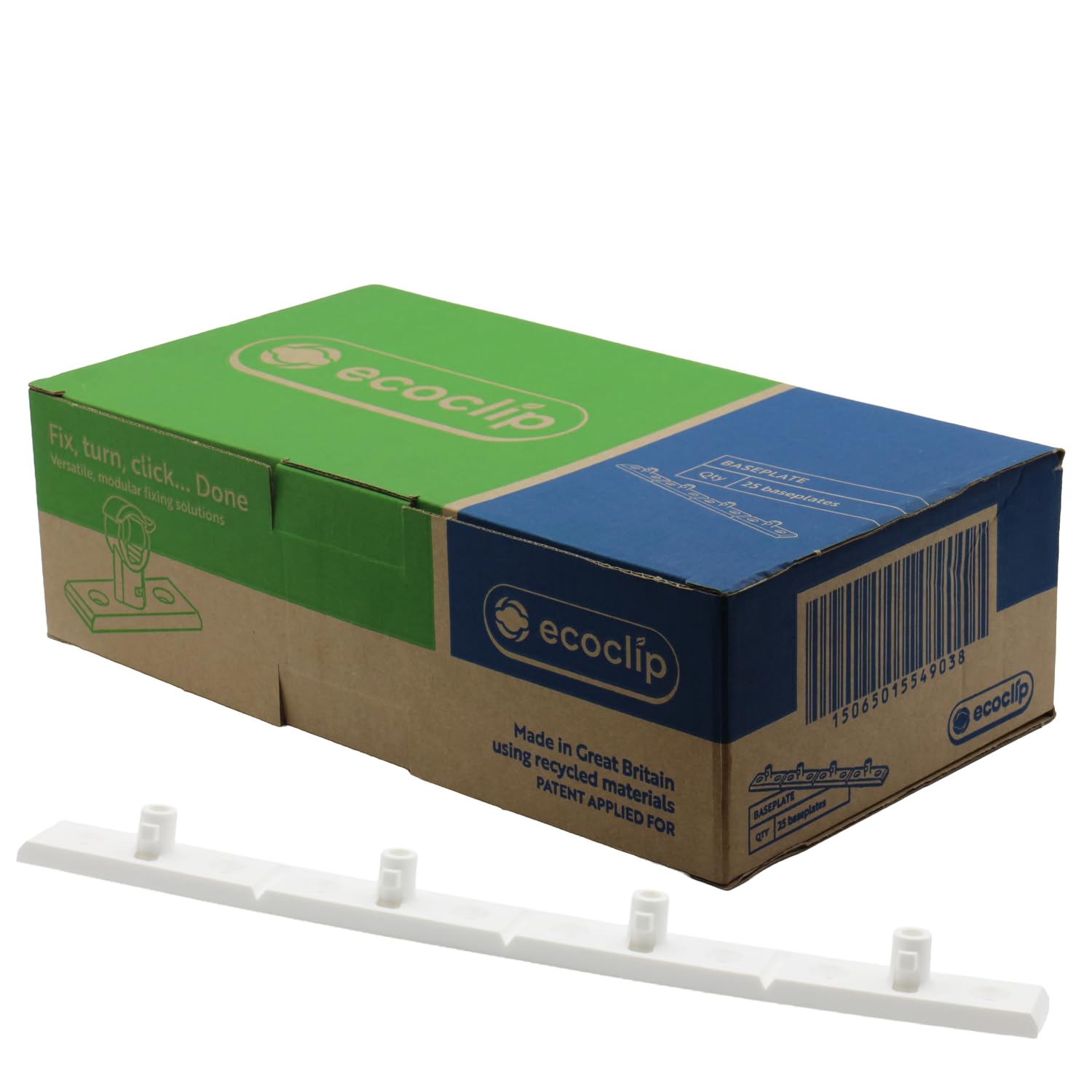 Unvented Components Europe White Ecoclip Baseplate, Pack Of 25, Made In Great Britain, (Pt29407)