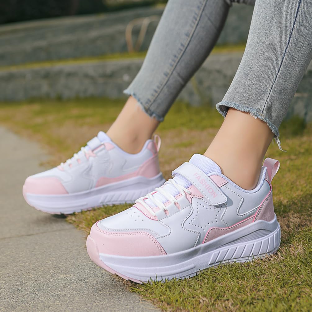 Buty na kółkach dla dziewczynek i chłopców buty na dwóch kołach buty do deskorolki wielofunkcyjne buty 2 w 1 buty sportowe na kółkach, Rolka S1, 33 EU