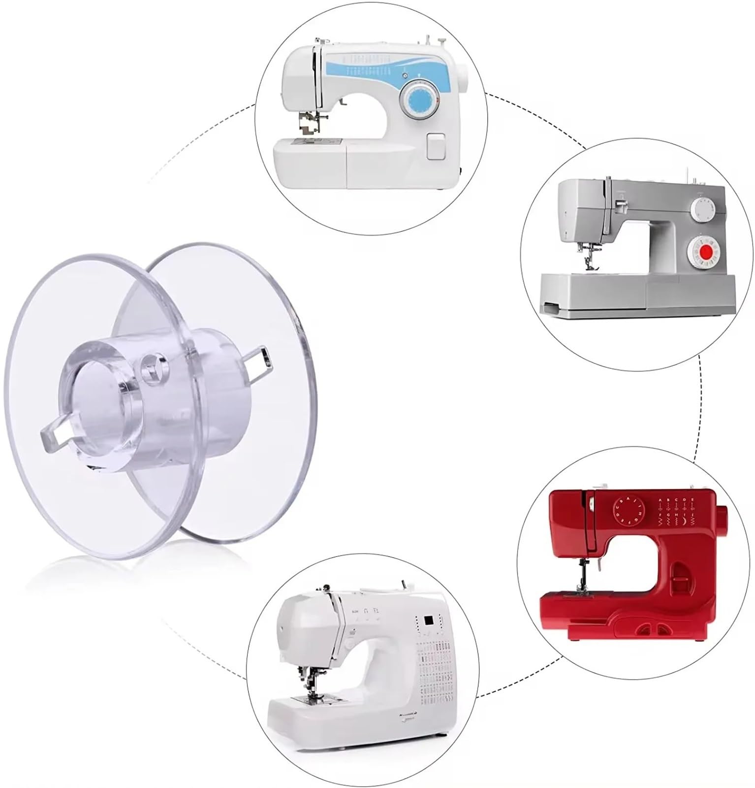 bobinas de maquina de coser 100/200/300/400 Uds. Bobinas de máquina coser plástico transparente DIY(100pcs)