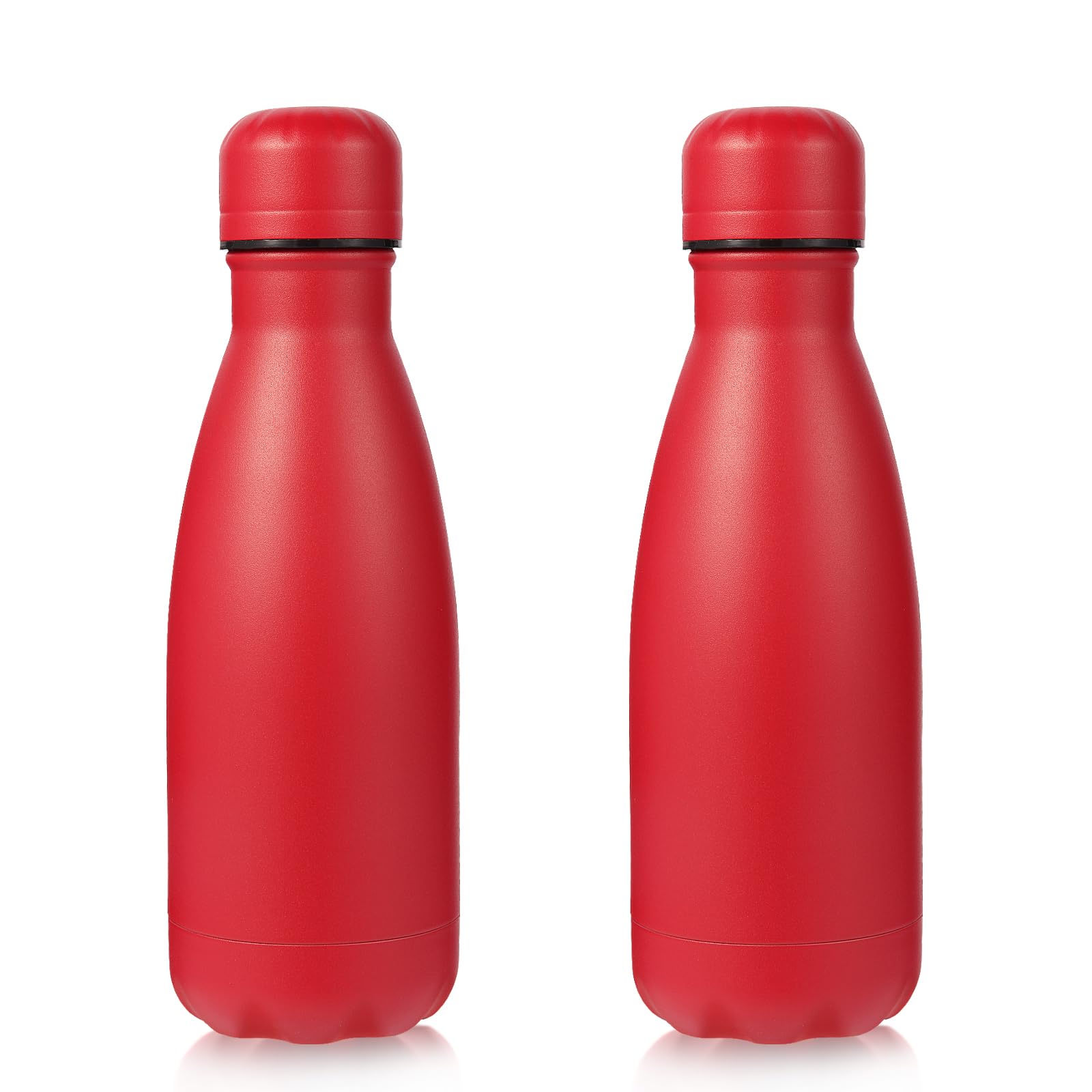 Volhoply 350ml/12oz Small Water Bottle Stainless Steel, BPA Free Insulated Water Bottles, Double Wall Cola Shape Flask, Keeps Cold 24 Hours and Hot 12 Hours for Kids Handbag (Red,2)