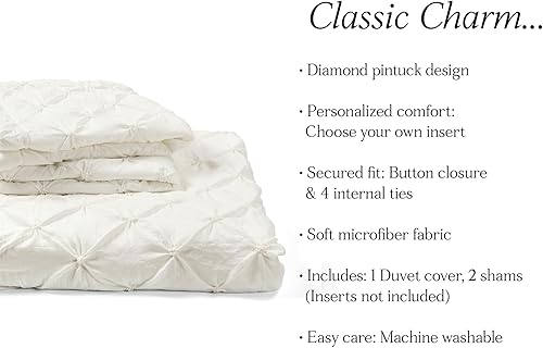 Miniatura 6 de Lush Decor Ravello - Juego de funda de edredón con textura de 3 piezas de lujo, decoración tradicional de dormitorio inspirada en glamour y granja,