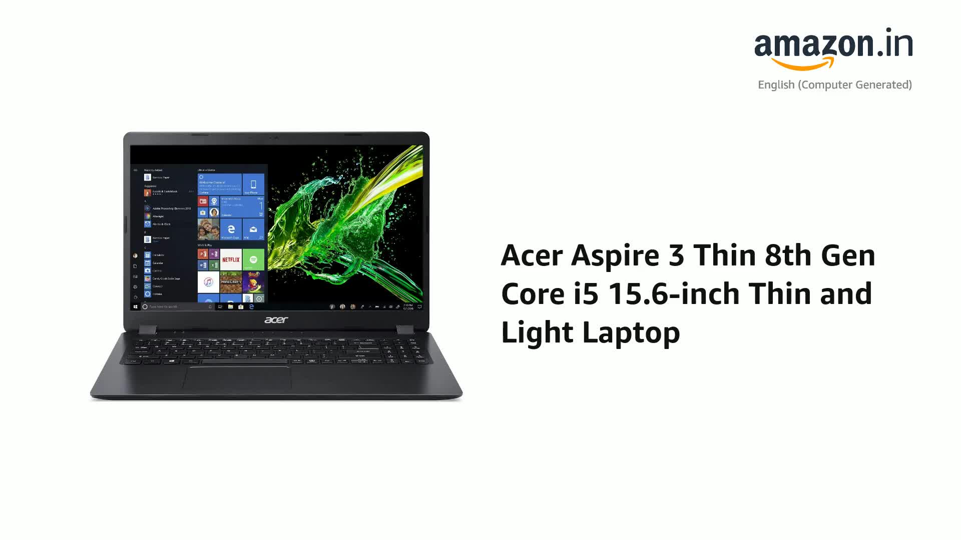 Acer Aspire 3 Thin 8th Gen Core i5 15.6-inches Intel Thin and