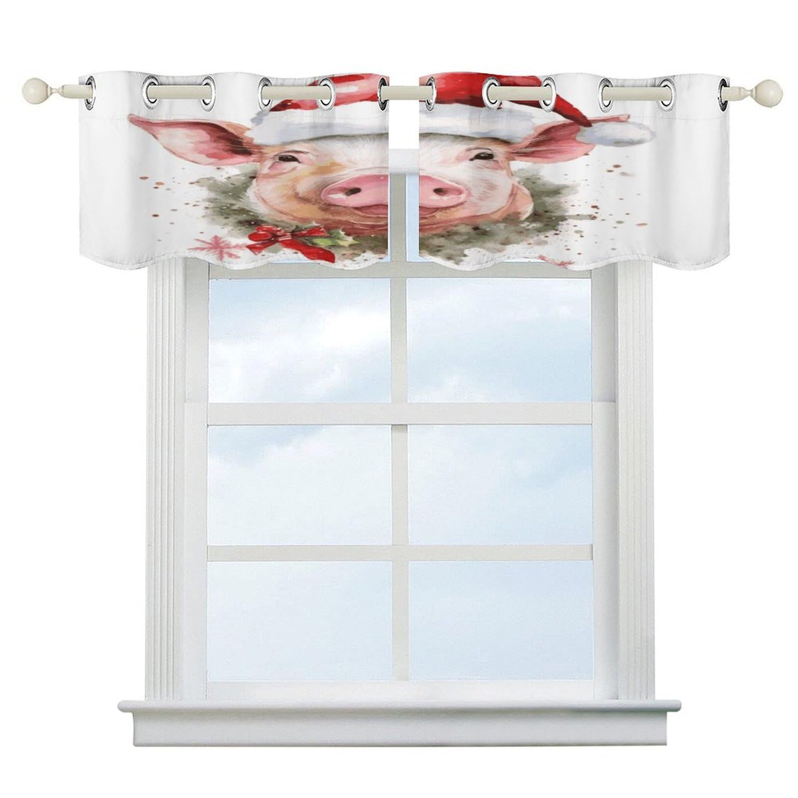 Cortinas opacas cortas de arte moderno para ventanas de cocina, baño y dormitorio