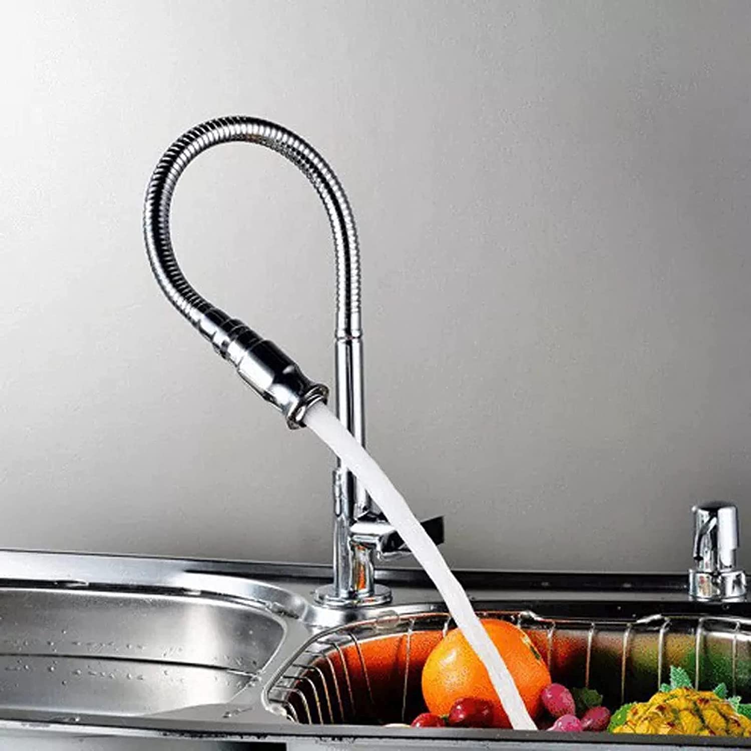 SaryEdge Faucets,Faucet Booster Filter Balcony and Rotary Cold Water Kitchen Faucet Vertical Bending Single Tap，，