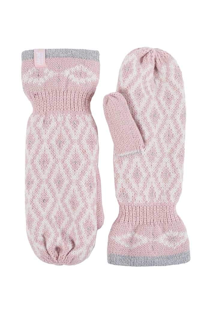 HEAT HOLDERS - Ladies Thick Fleece Lined Insulated Warm Knitted Winter Thermal Mittens