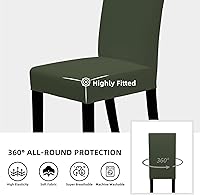 Vista 16 de Easy-Going - Juego de 2 fundas elásticas para sillas de comedor, fundas para sillas de comedor, fundas de silla Parsons para comedor, ceremonia