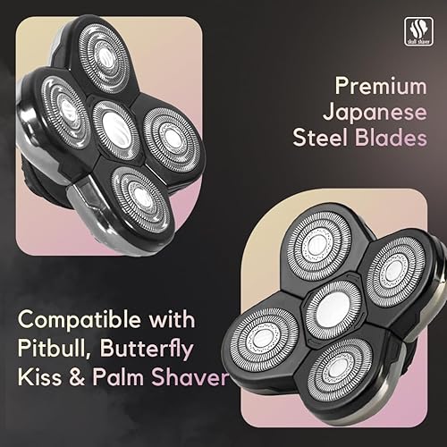 Miniatura 6 de Skull Shaver Baron - Cuchilla de repuesto para cabezal de afeitado, afeitado suave y cerrado, uso húmedo y seco, diseño flexible de 5 cabezales,