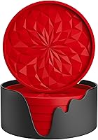 Vista 21 de ME.FAN Posavasos de silicona con soporte, para beber, para bebidas calientes o frías, gruesos, antideslizantes, antiadherentes y estilo bandeja Negro