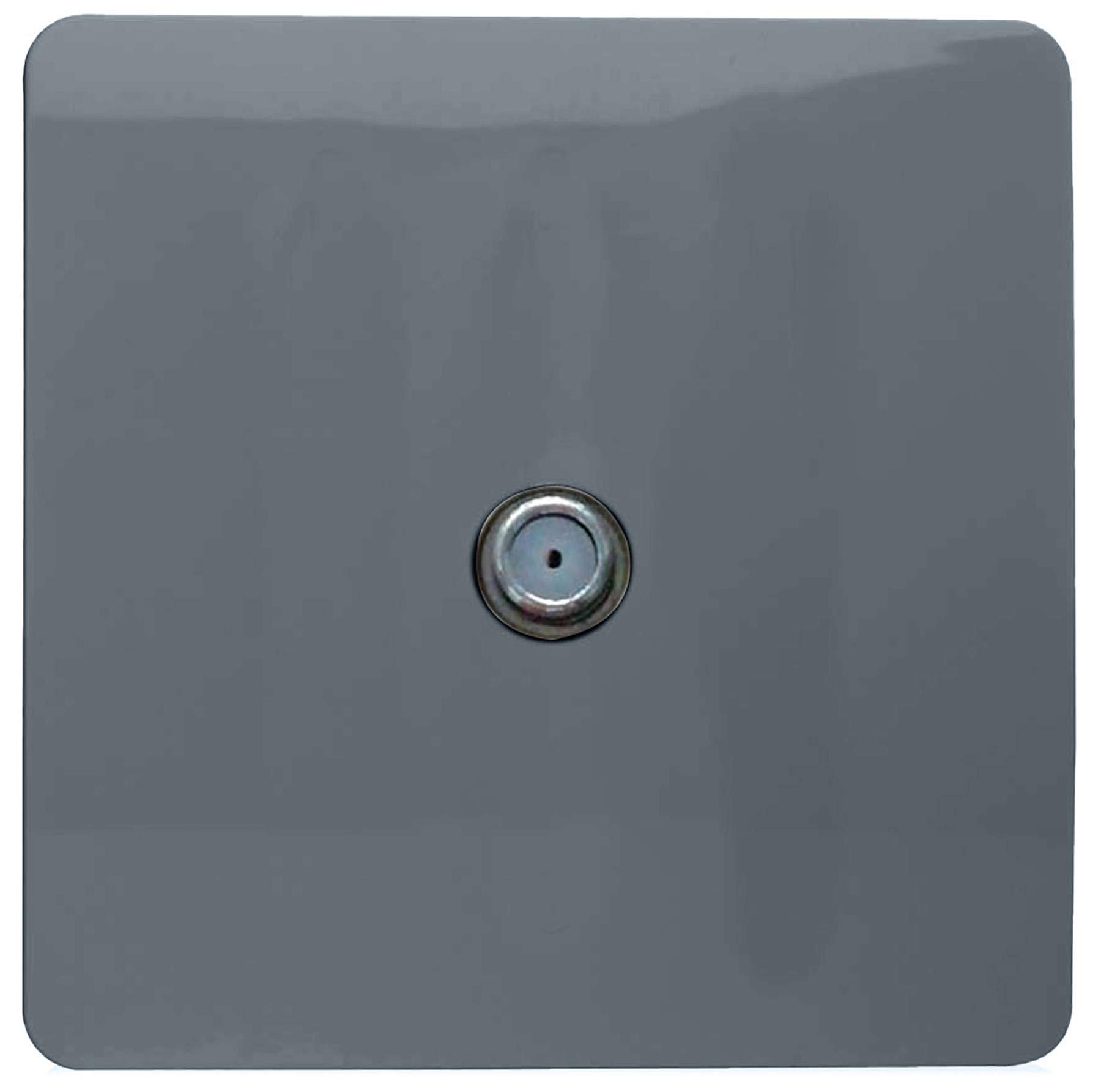 Trendi 1 Gang Artistic Modern Glossy Screwless Television Satellite Socket Warm Grey 631576357191