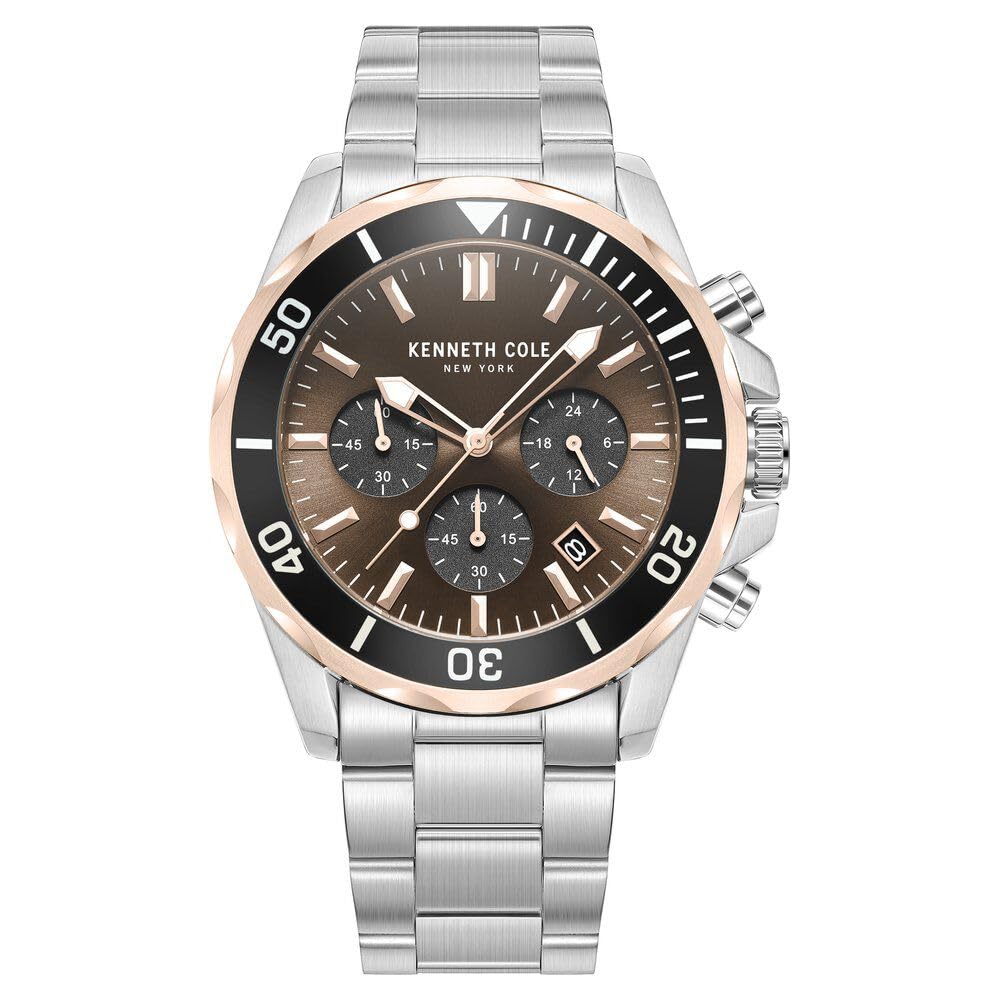 Kenneth Cole Quartz Chronograph Brown dial Metal Strap Watch for Men-KCWGI0027101MN (B0CSKDFXQN) Amazon Price History, Amazon Price Tracker