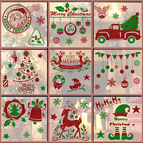 224 Stück Fensterbilder Weinachten - Weihnachten Deko, Weihnachtsdeko Selbstklebend
