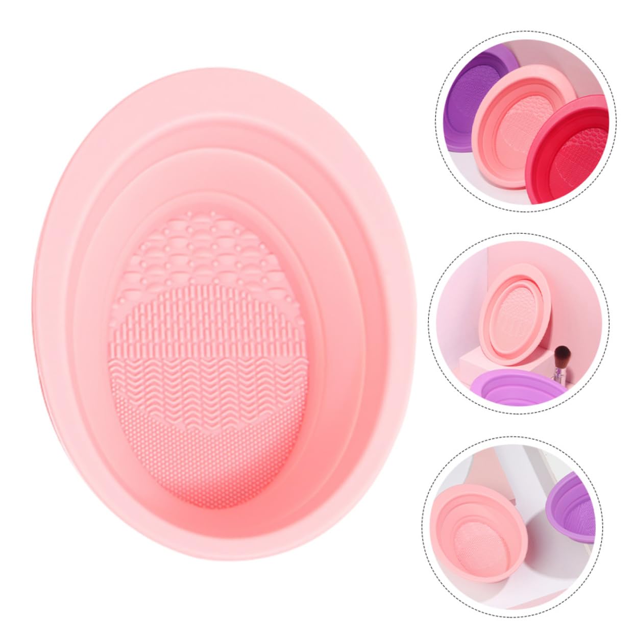 FRCOLOR 3 Pezzi Di Detergente Per Pennelli Da Trucco in Silicone Portatile Per La Casa E Il Salone.