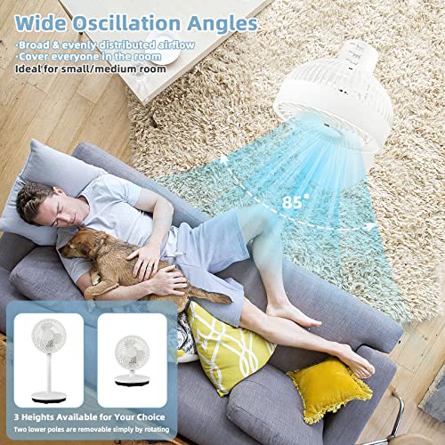 Goflame Pedestal Floor Fan With Remote Control, Portable Standing Fan With 85° Oscillation, 100° Tilt, 3 Wind Speeds And 7H Timer, Quiet Cooling Fan For Bedroom Living Room Home Office #TOP4