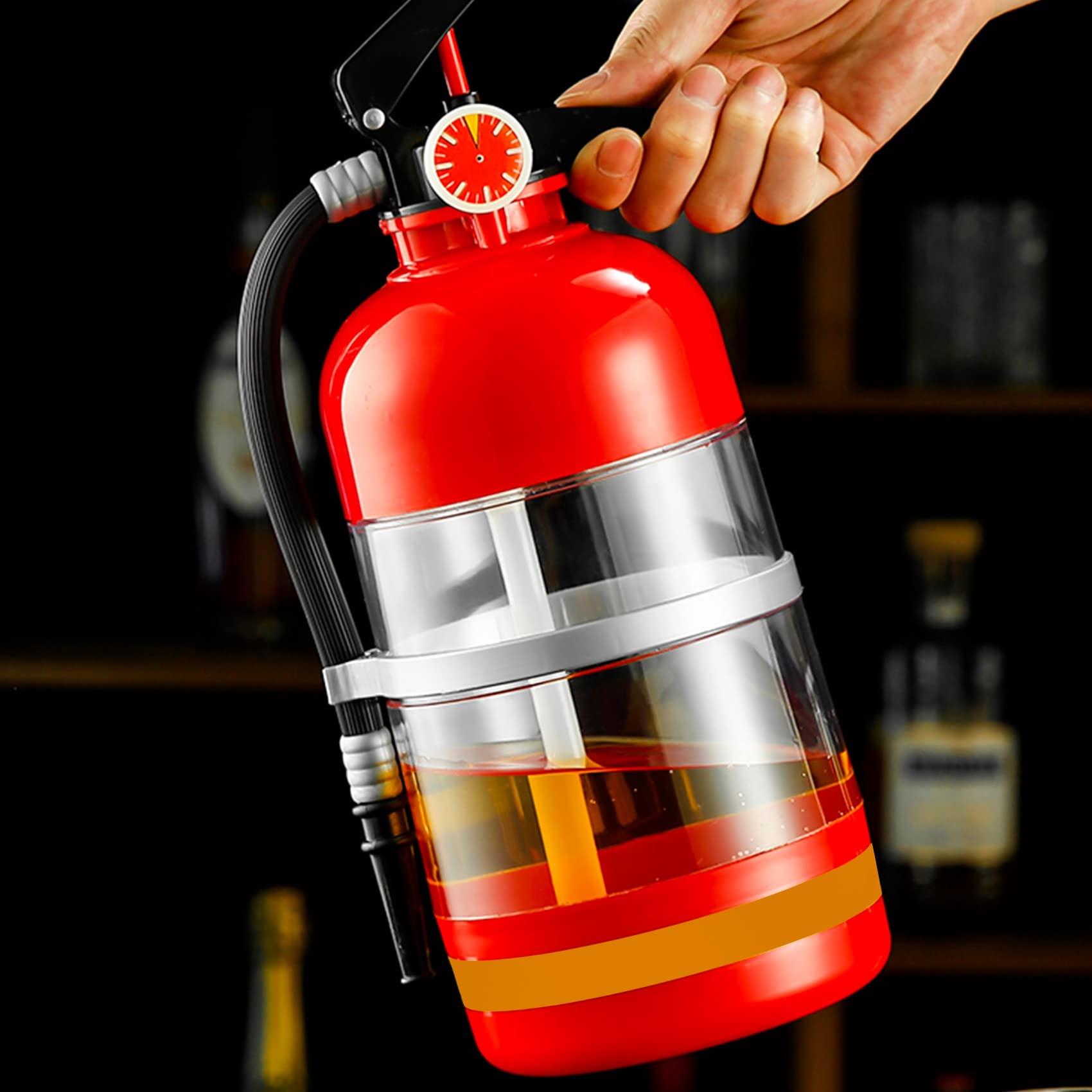 Getränkespender im Feuerlöscher Design 2 L Getränkespender für Partybier Fässer Alkohol Getränkespender für Bar