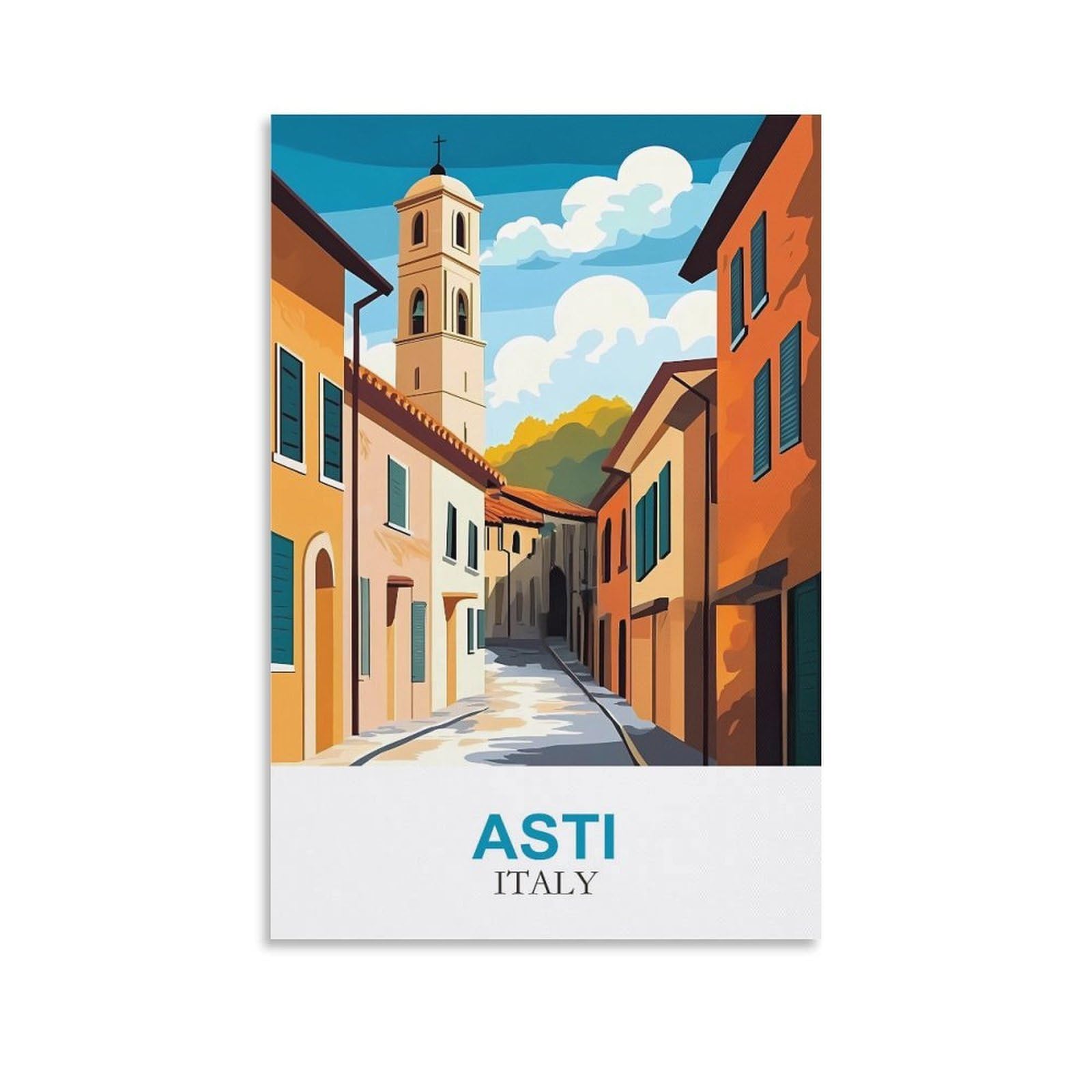 EZMLFA 5D Diamond Painting Kits for Adults,Asti Italy,Diamond Painting,Landscape Gem Art Kits Adult and Crafts Home Decor 50x60cm