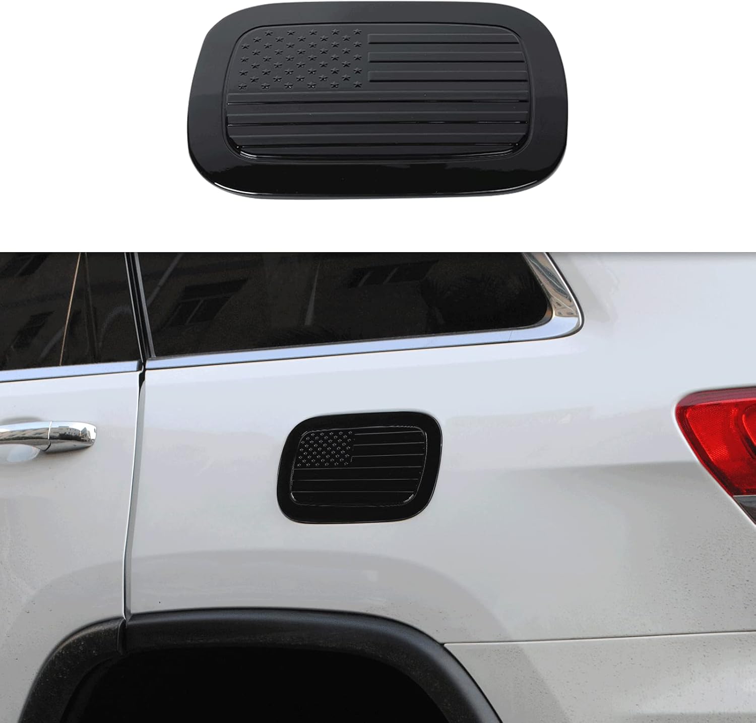 CheroCar Gas Cap Cover Fuel Filler Door Gas Tank Cap Cover Accessories for Jeep Grand Cherokee 2011-2020,Black
