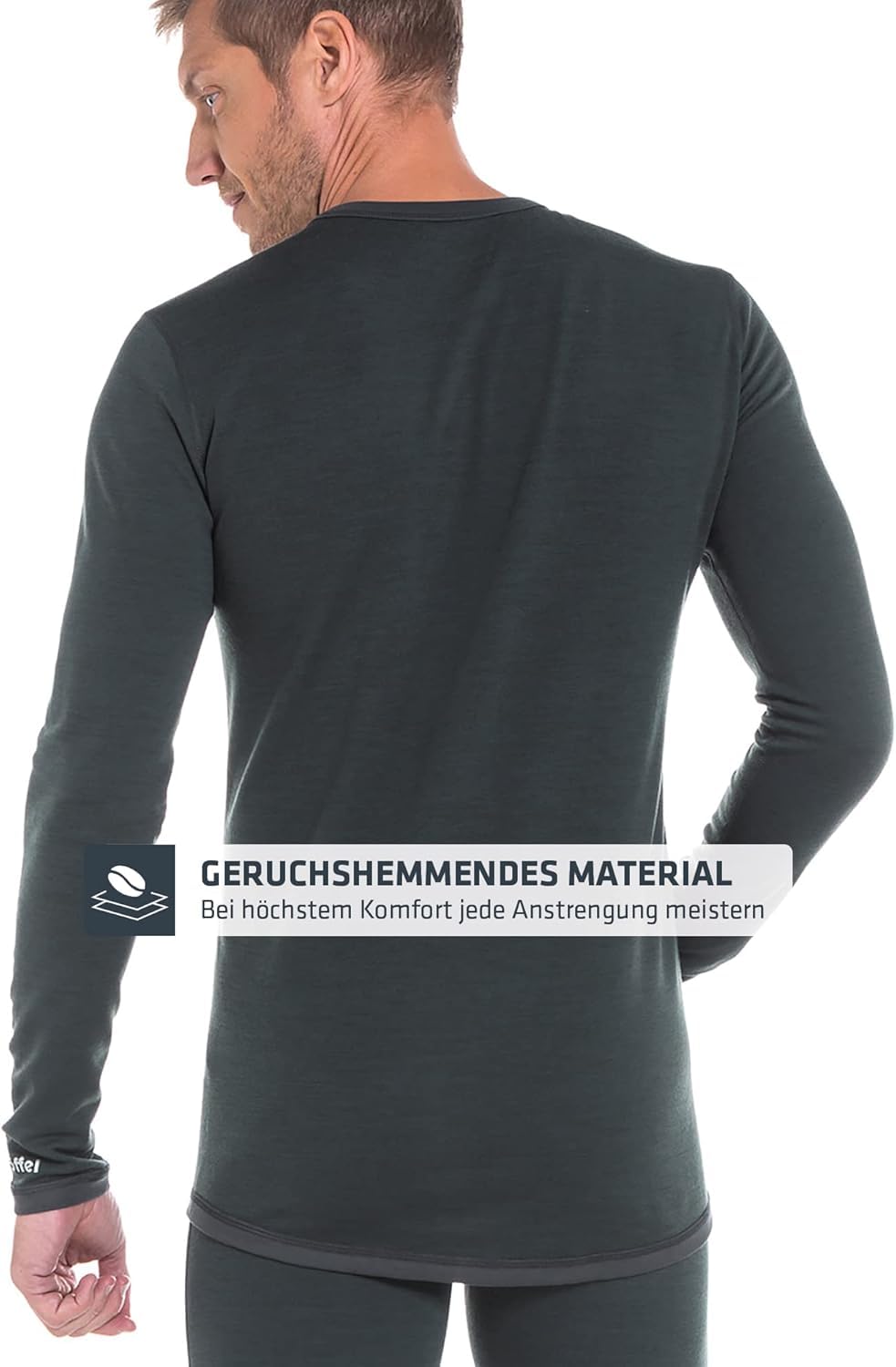 Schöffel Herren Merino Sport Shirt 1/1 Arm M temperaturregulierendes Langarmshirt, atmungsaktives Funktionsunterwäsche-Shirt in Wollqualität (1er Pack)