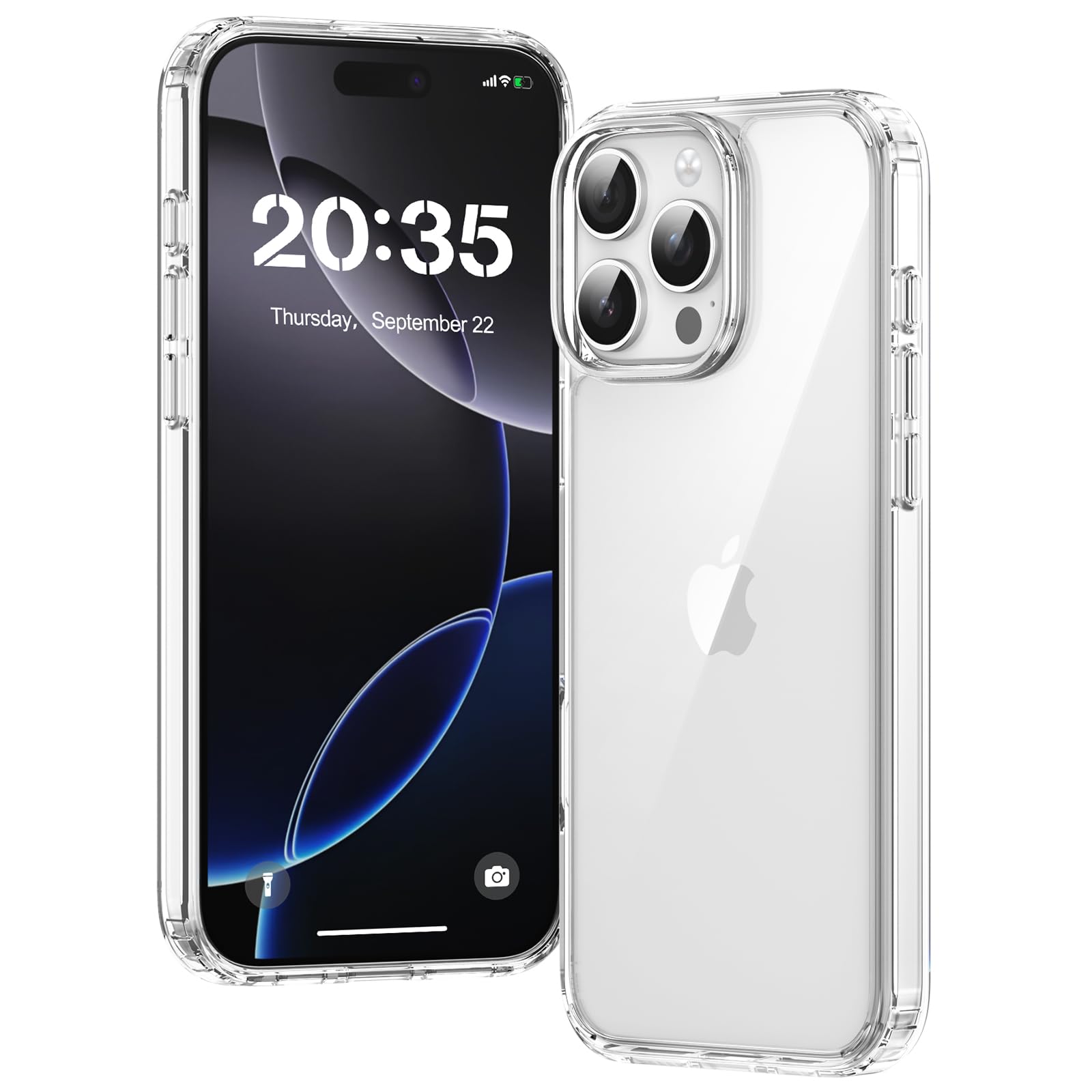 Voyahülle Hülle für iPhone 16 Pro Max Hülle, Anti-Vergilbung Transparent Handyhü