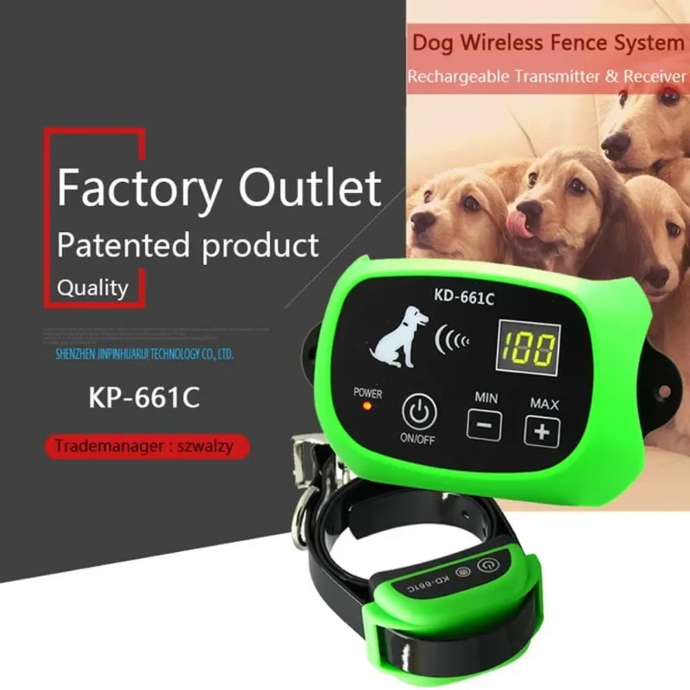 Système de clôture électronique sans Fil pour Chien,avec émetteur et récepteur Rechargeables (661C-G-1)