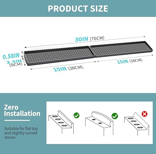 Miniatura 6 de BFONS Estante superior magnético para estufa de 30 pulgadas, almacenamiento de especias, material térmico de silicona, organizador de condimentos,