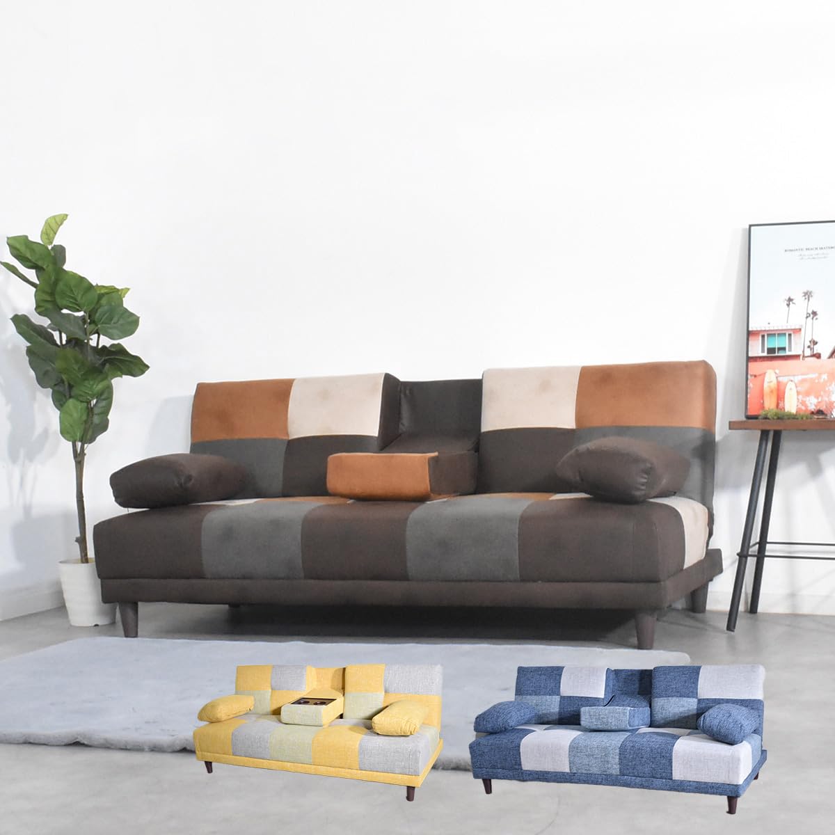 【即決 送料無料】レザーファブリック 布製 リクライニング ソファーベッド 3人掛け アウトレット家具 【新品 展示処分品】U0114E16