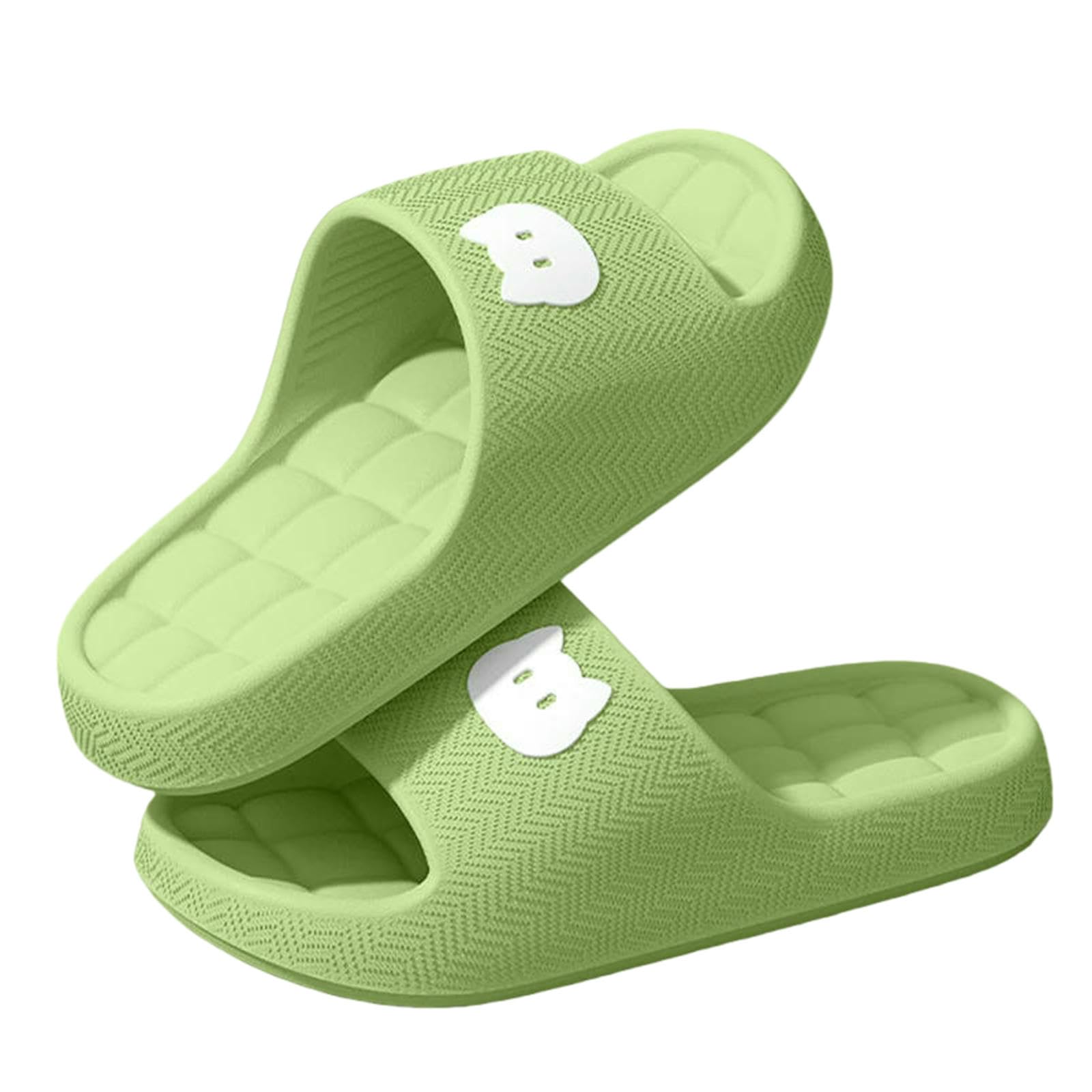 Gyios Summer Slippers Indoor Platform For Women Eva Soft Sole Couple Cloud Woman Comfortable Anti Slip Bathroom Slides-green-36-37