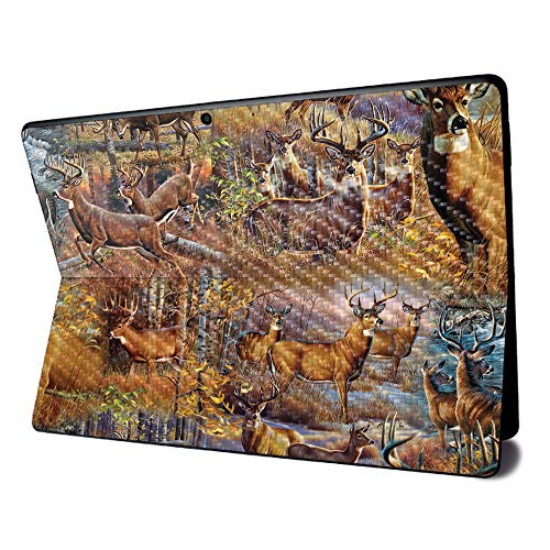 Image of MightySkins Carbon Fiber Skin for Microsoft Surface Pro X - Deer Pattern | Textured Carbon Fiber Finish | Easy to Apply, Remove, and Change Styles | Made in The USA