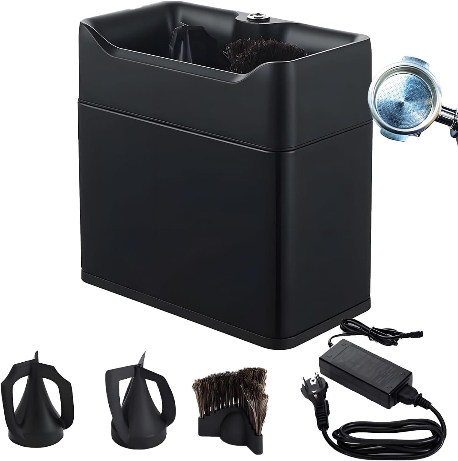 Machine de nettoyage automatique de porte-filtre express 58mm noir avec 4 brosses