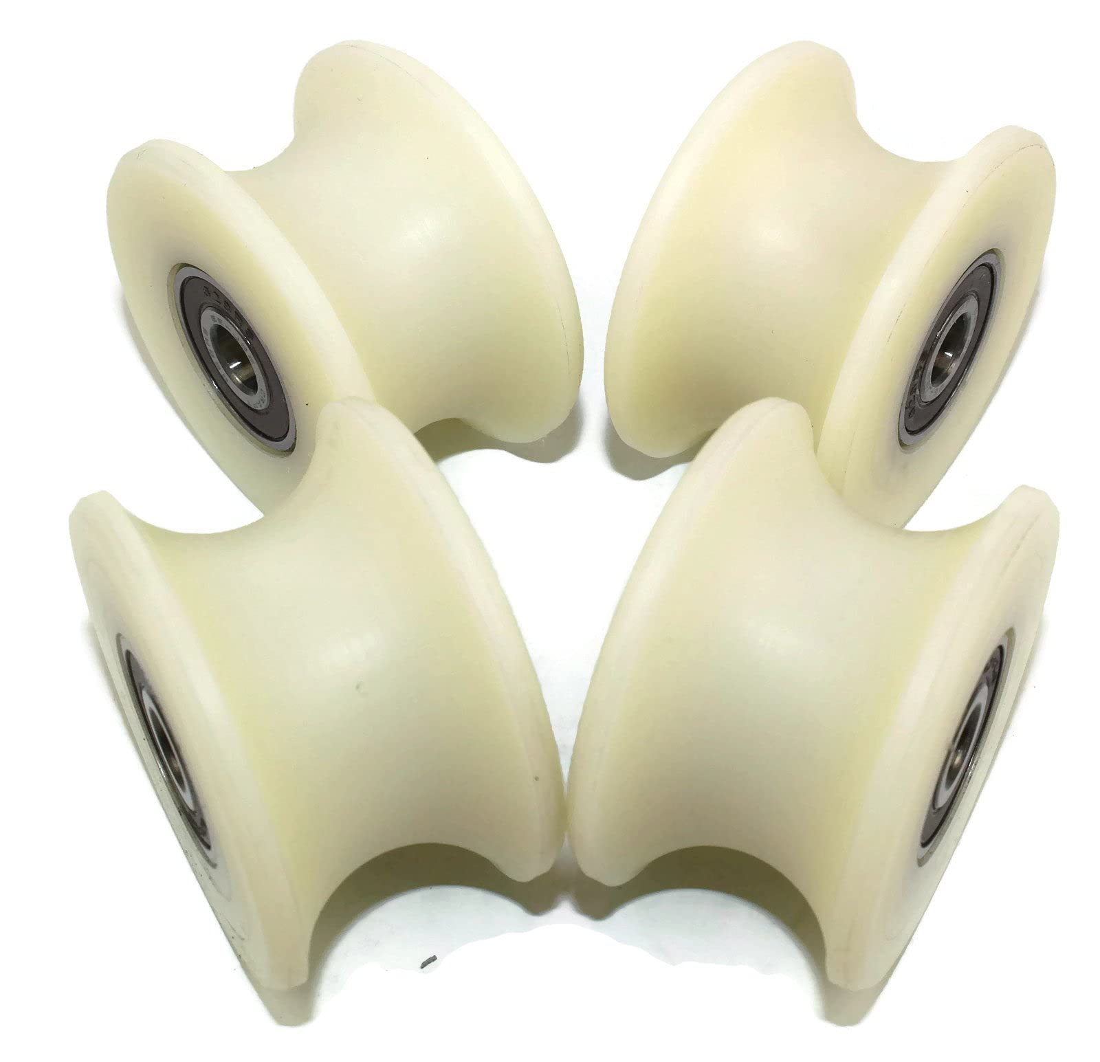 Lot de 4 x 50 mm poulies en nylon usinées avec rainure de 25 mm - Fabriquées en Union européenne, 8 mm Bearings, 4