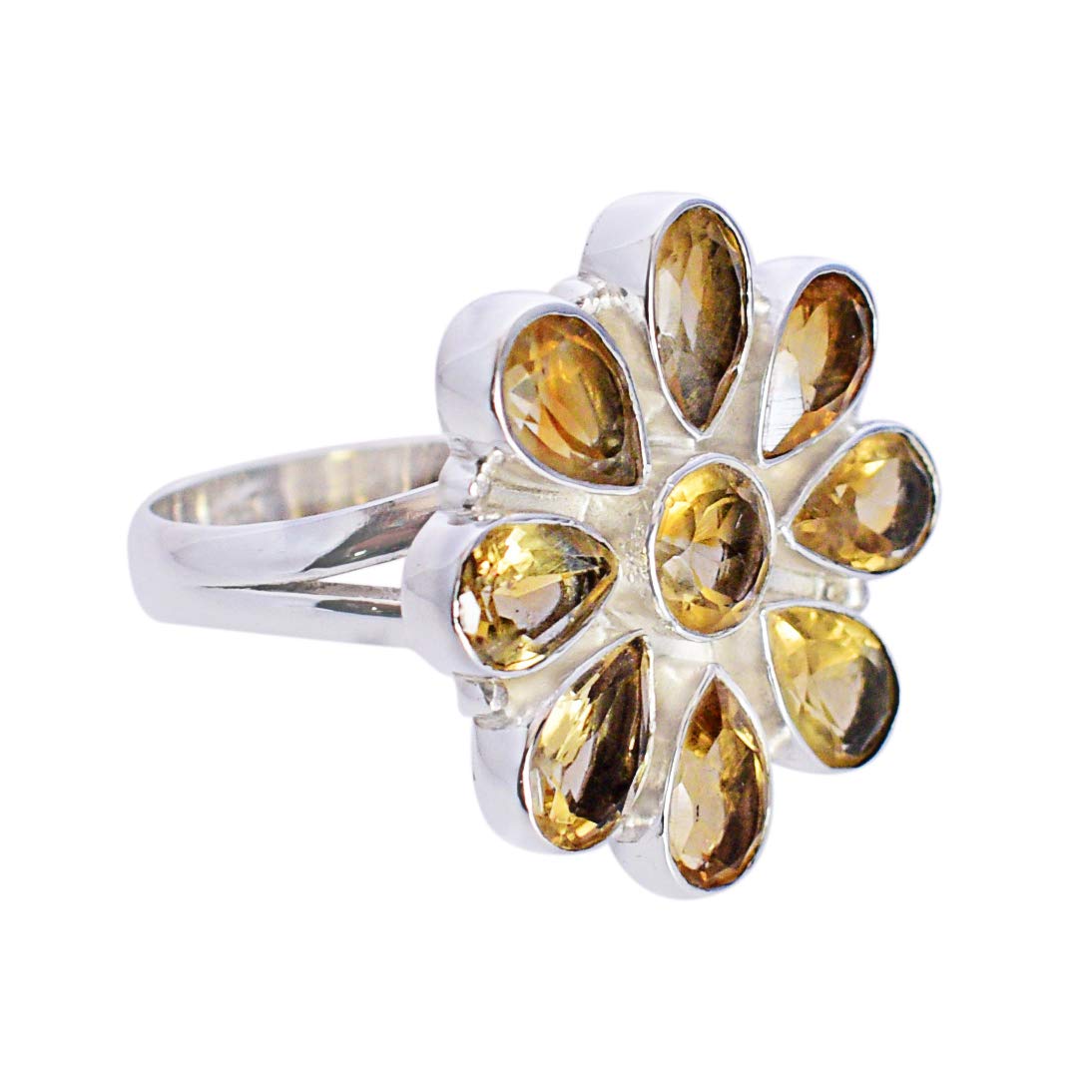 Ravishing Impressions JewelleryCitrine 925 Solid Sterling Silver Ring Attractive Designer Jewellery,for Girls FSJ-5607