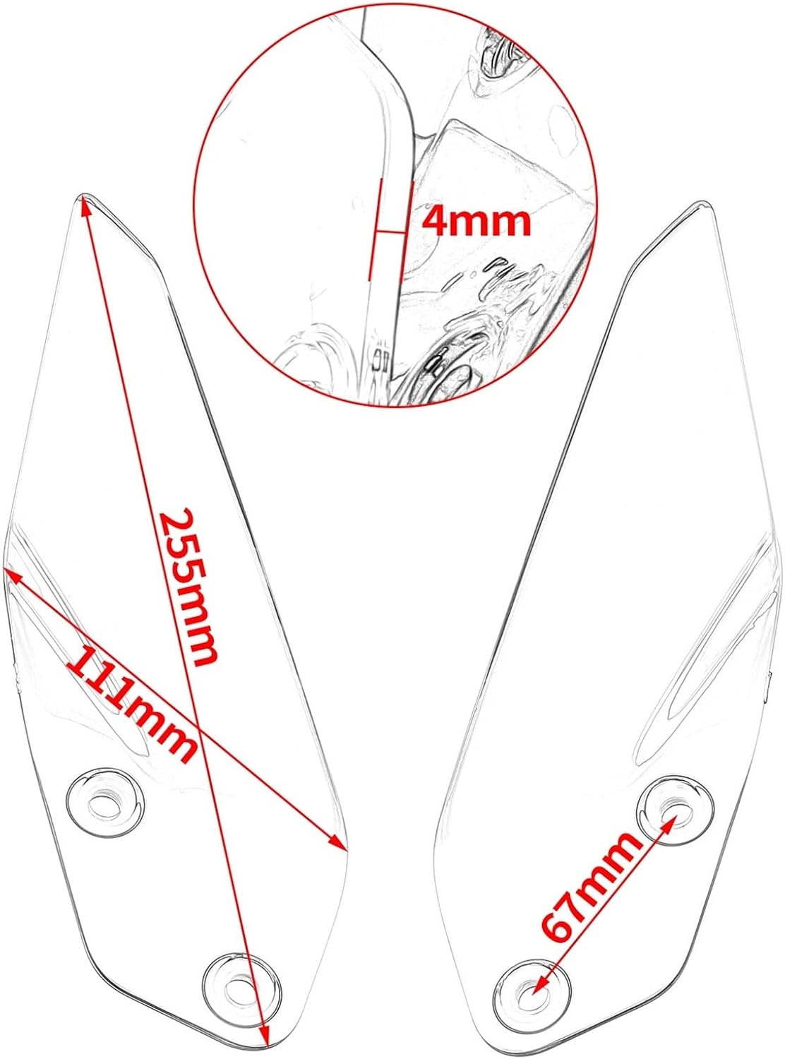 R1200 R1250 GS ADV 2014-2024 燃料タンク サイドウィンドデフレクターパネル 【ホンダダックス】 サイドデフレクター