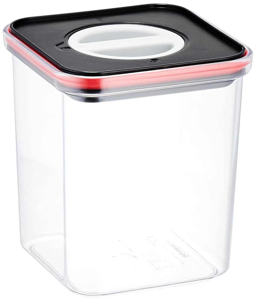 Amazon｜パール金属 保存容器 ブラック×レッド 1.4L スマート