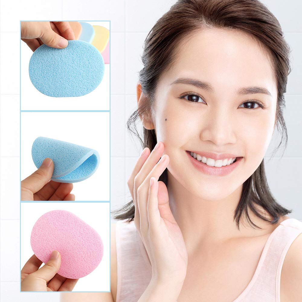 ayushicreationa Face Cleaning Sponge with Headband Face Cleaning Makeup Remover Facial Sponges Soft Pad Puff Multicolor