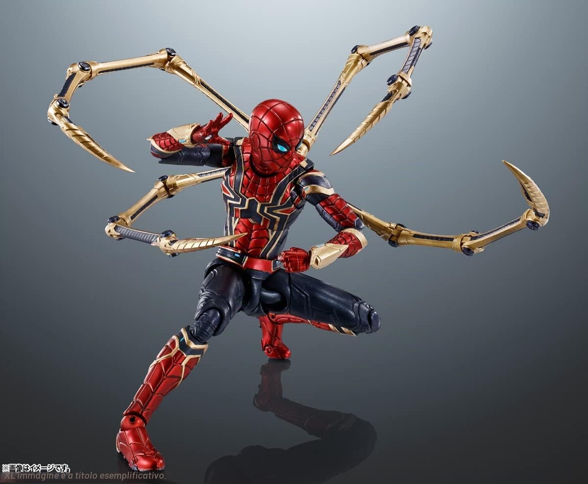 TAMASHII NATIONS Spider-Man: Spider-Man: No Way Home, figura in metallo dell’Uomo ragno (Riedizione), Action Figure Bandai Spirits S.H.Figuarts