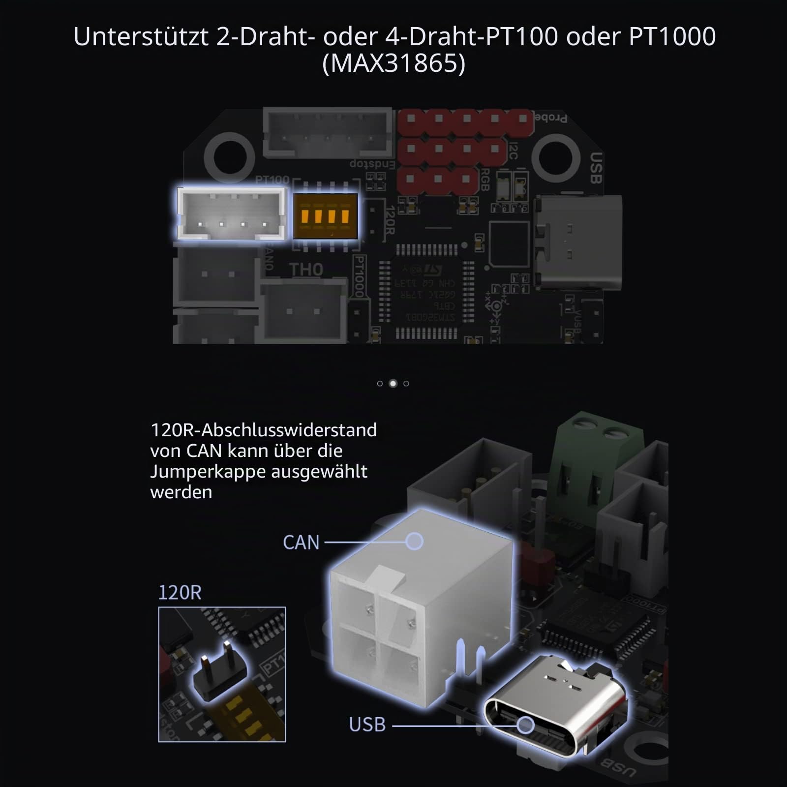 BIGTREETECH EBB 36 CAN V1.2, Schild zum Anschluss von Klipper Erweiterungsgerät, TMC2209 on Board, Unterstützt CANBUS Kommunikation, Entwickelt auf dem STM32G0B1CBT6 Chip, Mehrfachsicherheitsschutz