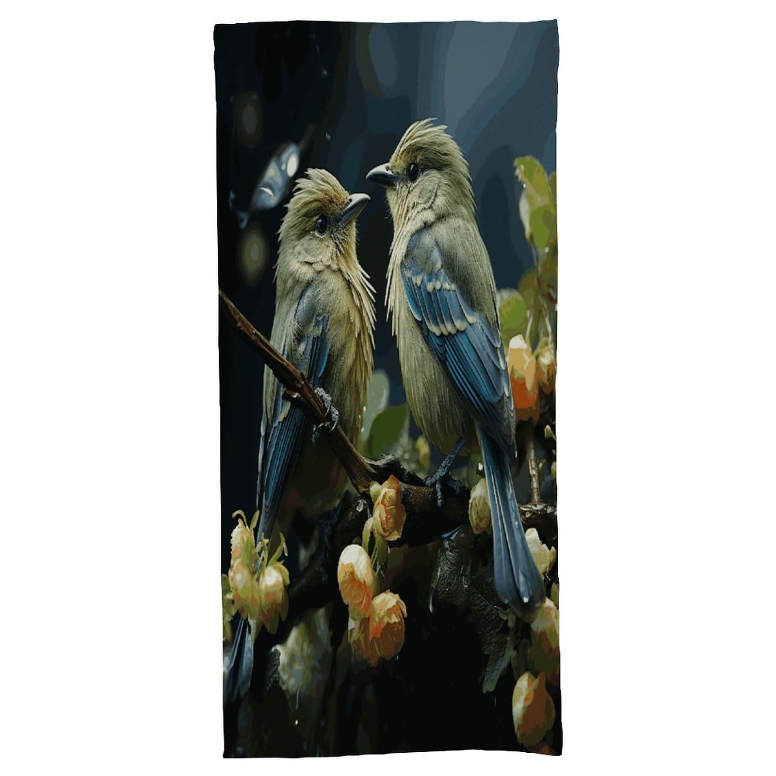 Fekiloot Men's Style Green Leaves And Birds Bath Towel Highly Absorbent,Beach Towels For Wo,Pool Towel Bathroom Essential For Beach,Gym,Travel, Camp
