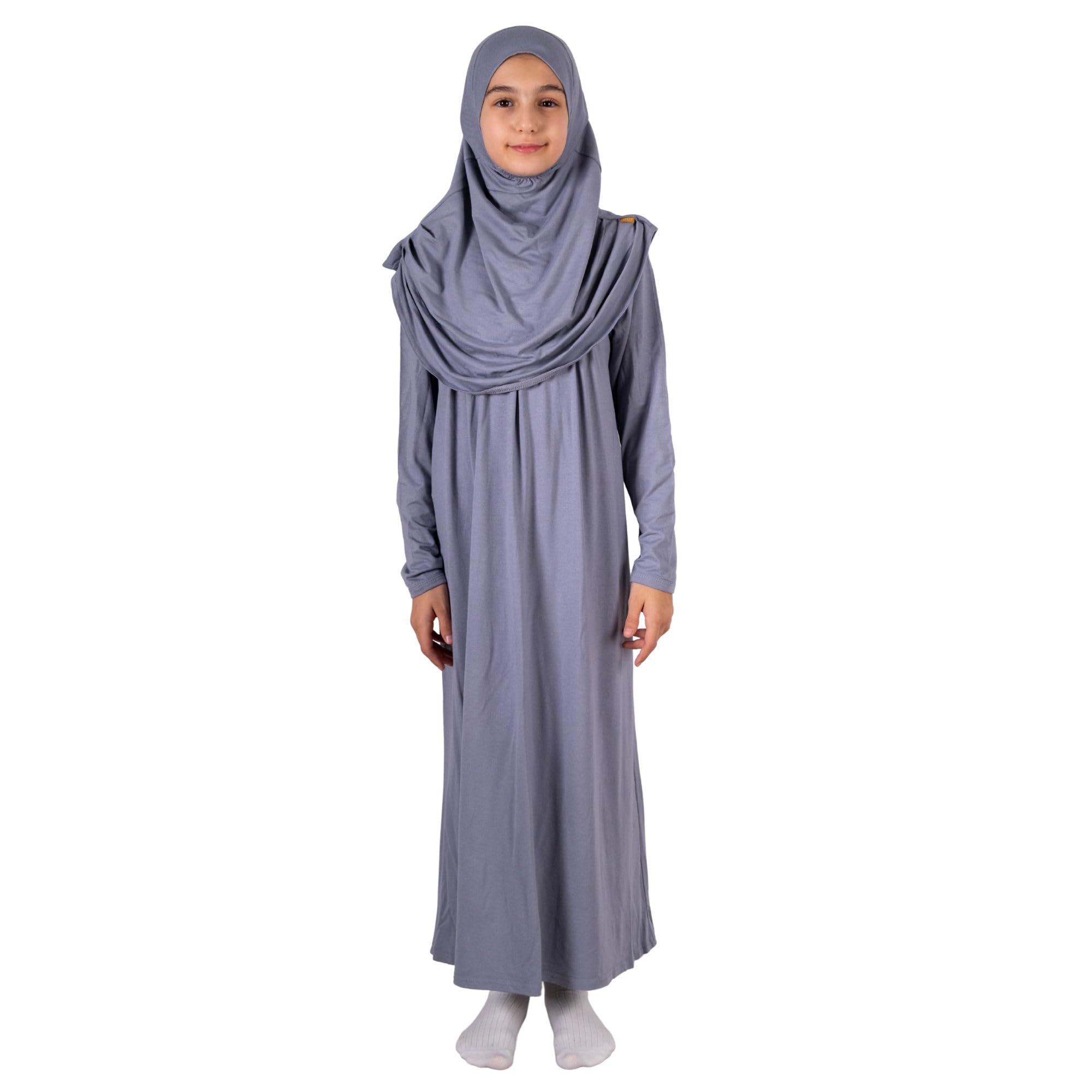 Muslim Dress for Girls, Long Sleeve One-Piece Islamic Prayer Dress, Hijab for Kids, Girls Abaya, Islamic Gifts
