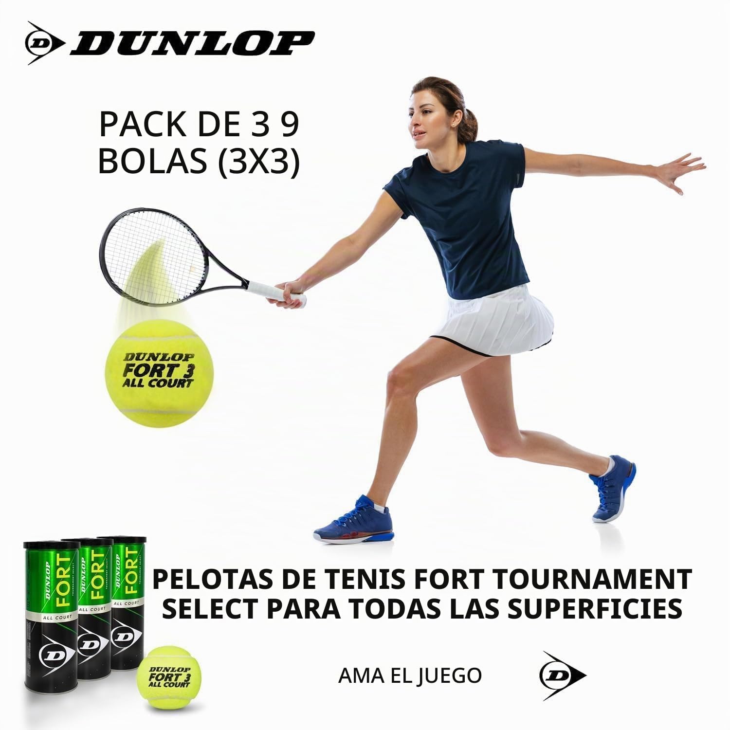 Dunlop FORT ALL COURT tripack 9 balls (3x3)