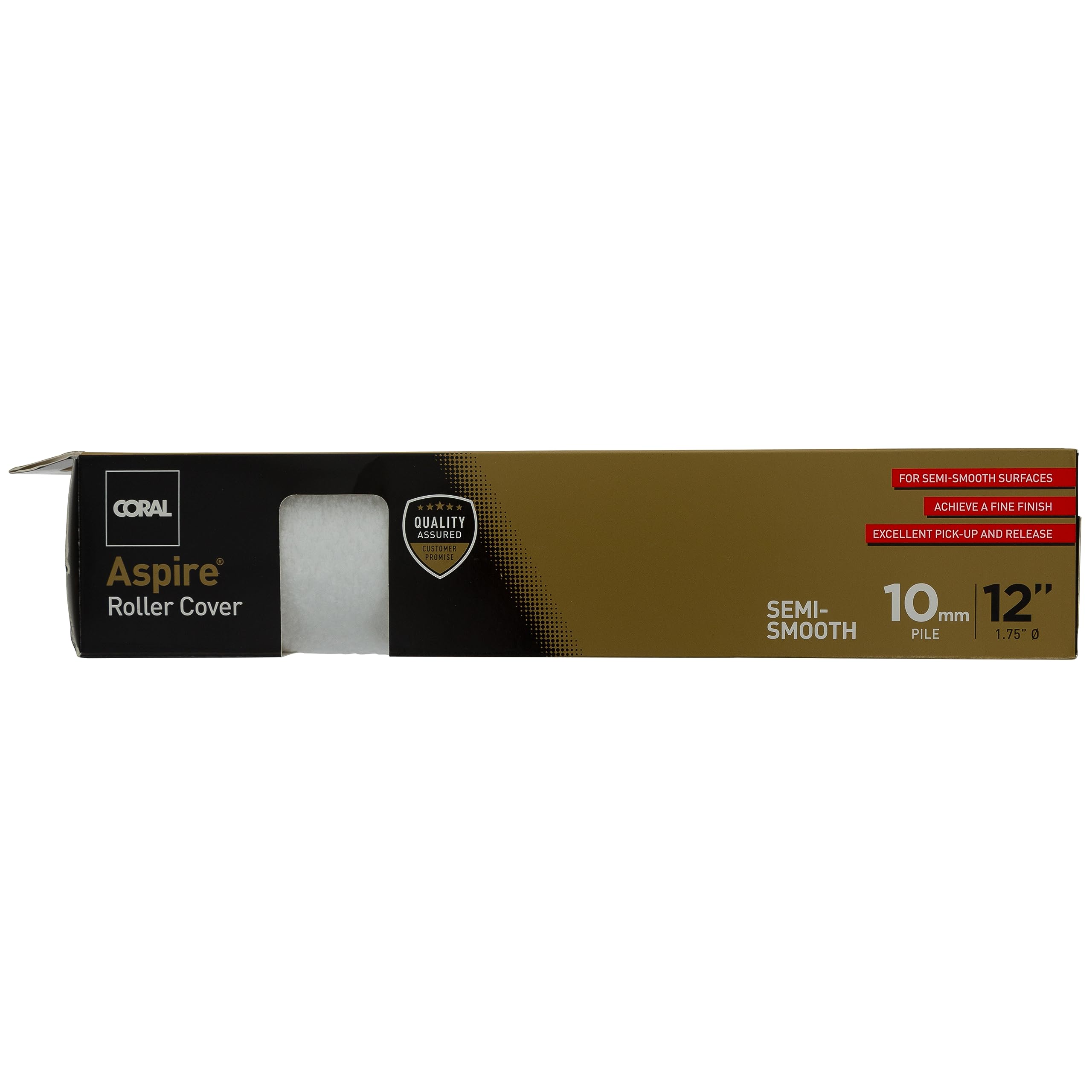 Coral Aspire Rodillo De Pintura Profesional De Microfibra, 5 Mm, 22,86 Cm, Para Superficies Lisas Con Esmaltes Y Emulsiones