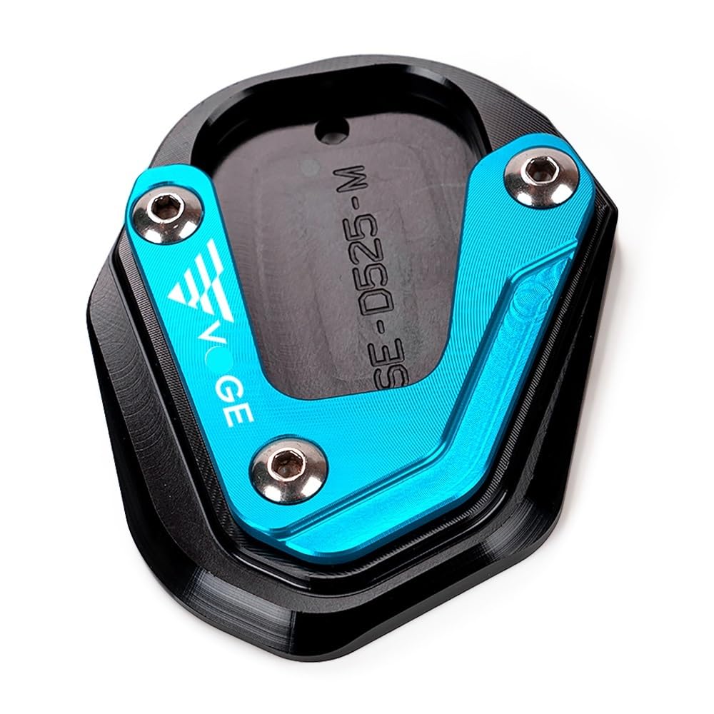 Patin de béquille Voge DS900X anti-enfoncement en alu bleu ciel et accessoires de valve